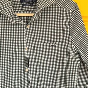 Vineyard Vines Green and White Gingham Button-Down Shirt